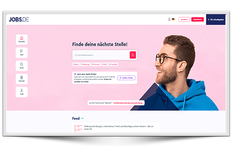 Screenshot der Plattform Jobs.de